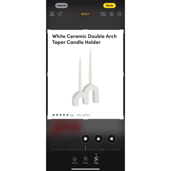 White Ceramic Double Arch Taper Candle Holder Set of 3 - Picture 3 of 11